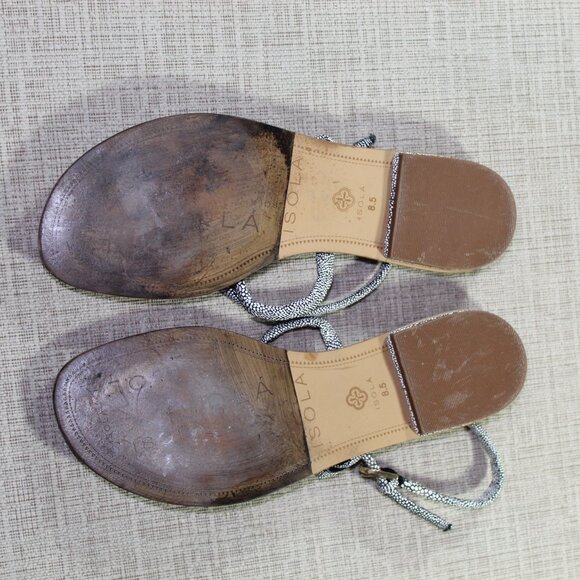 Isola Mackenzie Black and White Flat Sandal Sz 8.5 - Picture 6 of 7